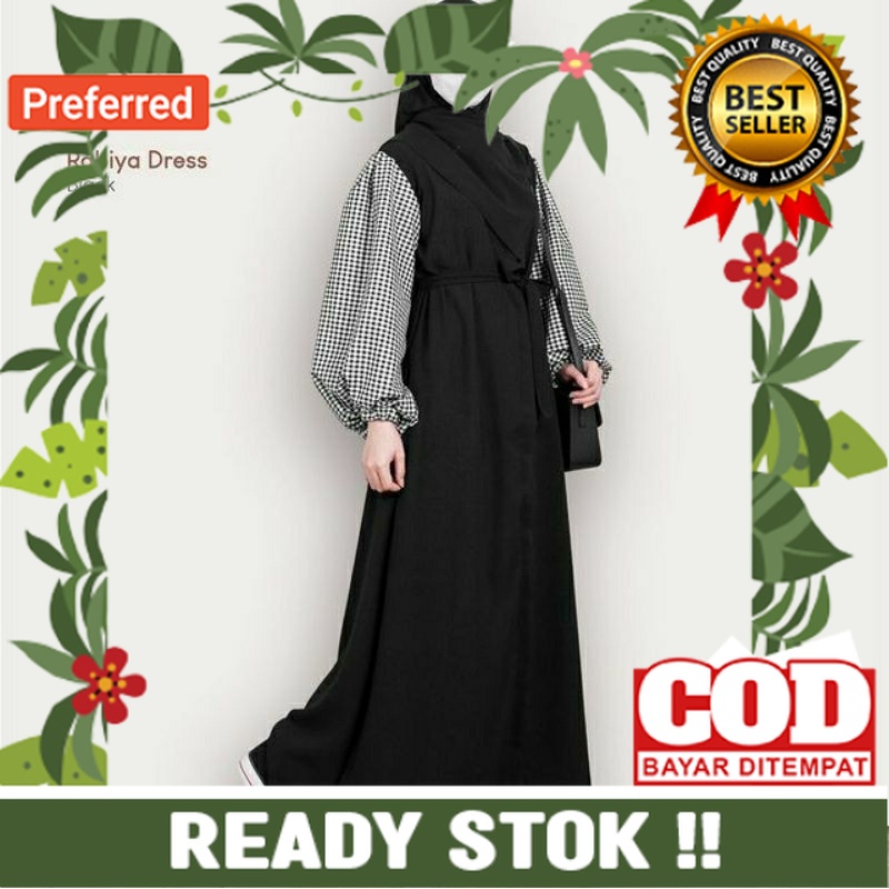 (BIG SIZE) Gamis Rabiya dress dewasa baju muslim jumbo dress jumbo gamis big size baju wanita remaja