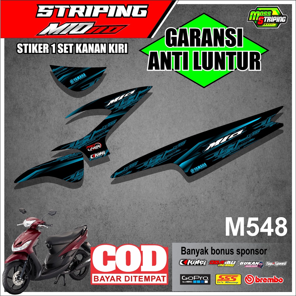 STRIPING STIKER LIST VARIASI MIO SPORTY MIO SMILE YAMAHA MIO SPORTI SMILE m548 SEMI FULL BODY DESAIN