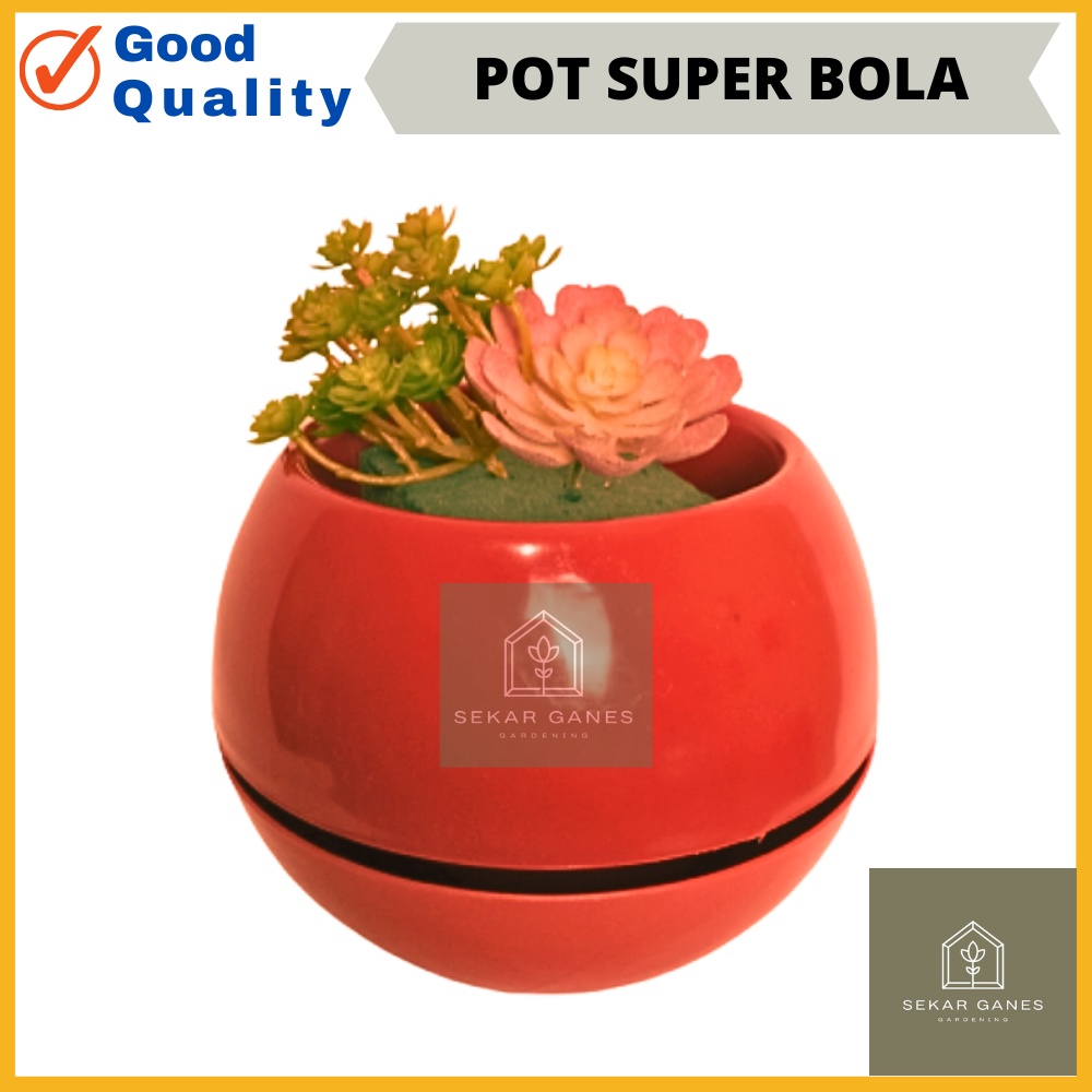 Pot Super Bola Merah Bata Pot Bulat Vienna Merah Bata Coklat Besar Pot Bola Vienna 677 676 Anggrek M