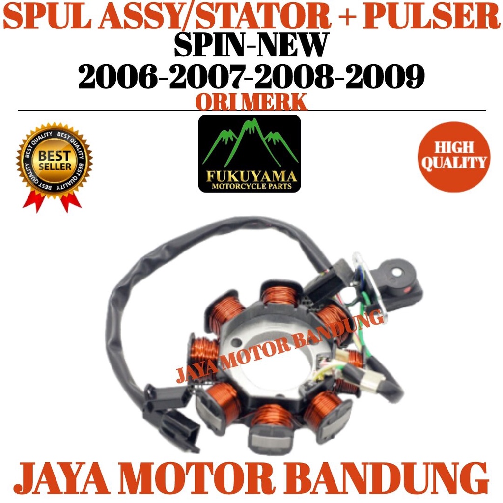 SPUL ASSY STATER  SPOOL STATOR  ASSY KOMPLIT SPIN 125 -NEW TAHUN 2006-2007-2008-2009-2010 - FUKUYAMA