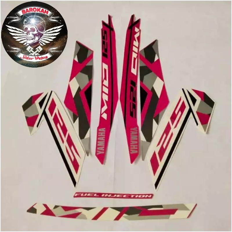 AJS Striping stiker   motor yamaha mio m3 125 2016 pink  Bodi standar    Sticker Bisa Cod Full Body 