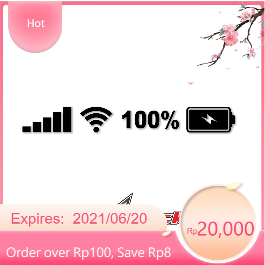 stiker baterai Sticker sinyal WIFI