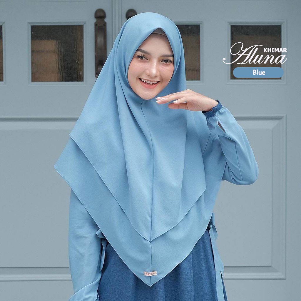 kerudung hijab wanita Khimar syari Zayra aluna hijab dua layer  / kerudung syari khimar / instan hij