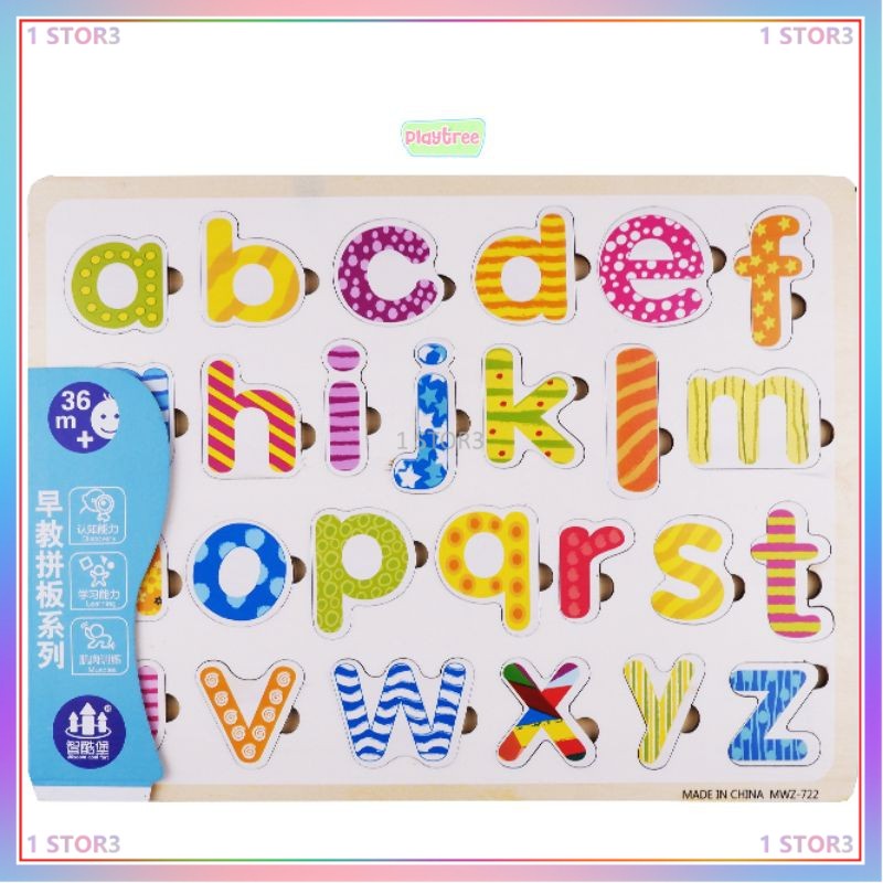 Puzzle Kayu Alphabet / Huruf Kecil MWZ 722