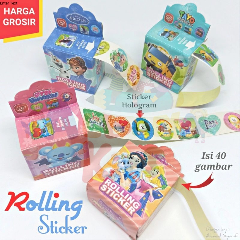 

ECER ROLLING STICKER KARACTER, MAINAN ANAK STICKER HOLOGRAM MURAH Ready