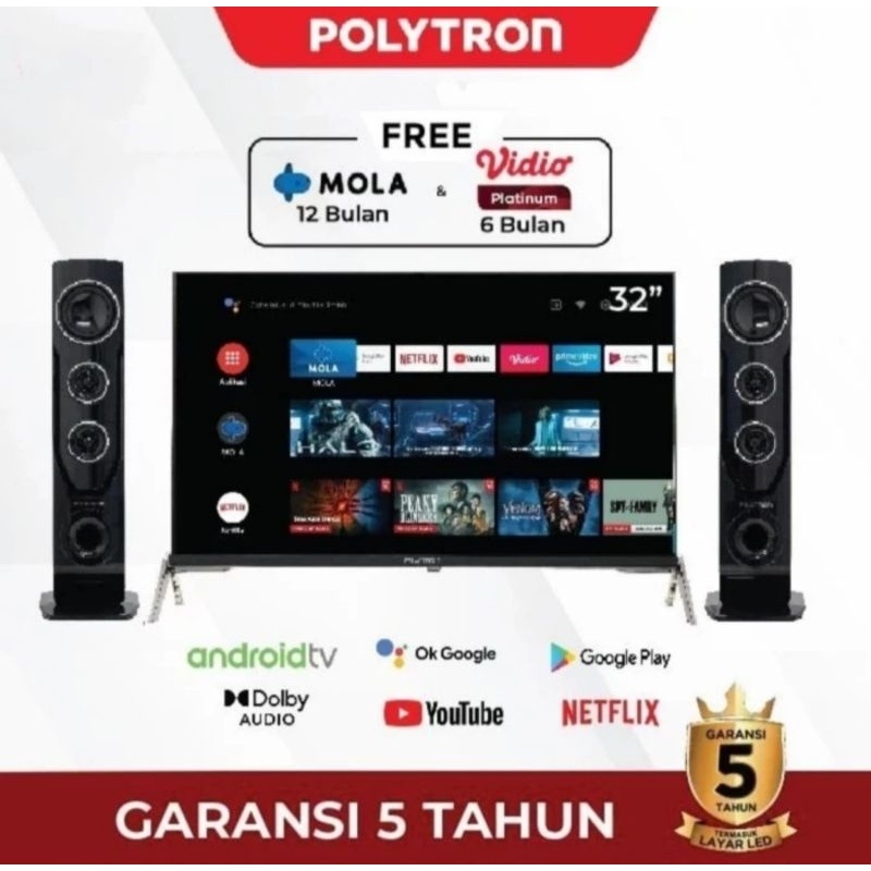 Polytron Led Tv Smart Cinemax Android Tv PLD32TAG5959 32inch