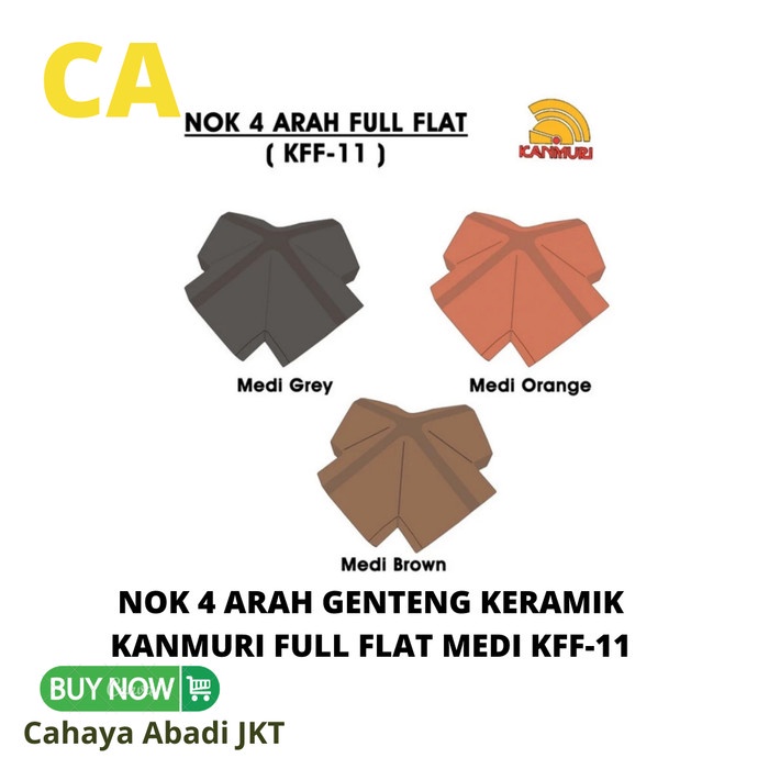 NOK 4 ARAH GENTENG KERAMIK KANMURI FULL FLAT MEDI KFF-11