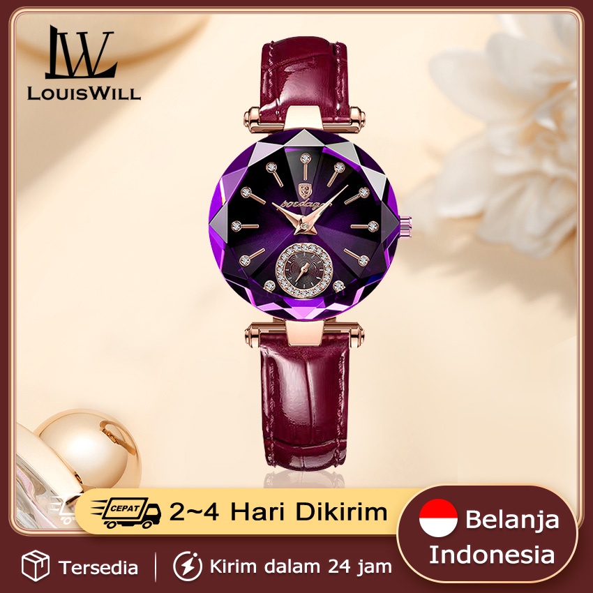COD Louiswill Jam Tangan Fashion Wanita Gradien Dua Setengah Jam Tangan Jarum Independen Desain Disk