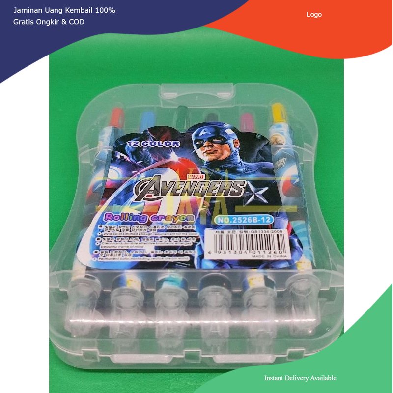 

Crayo Pastel Putar 1 Pack 12 warna Murah Grosir