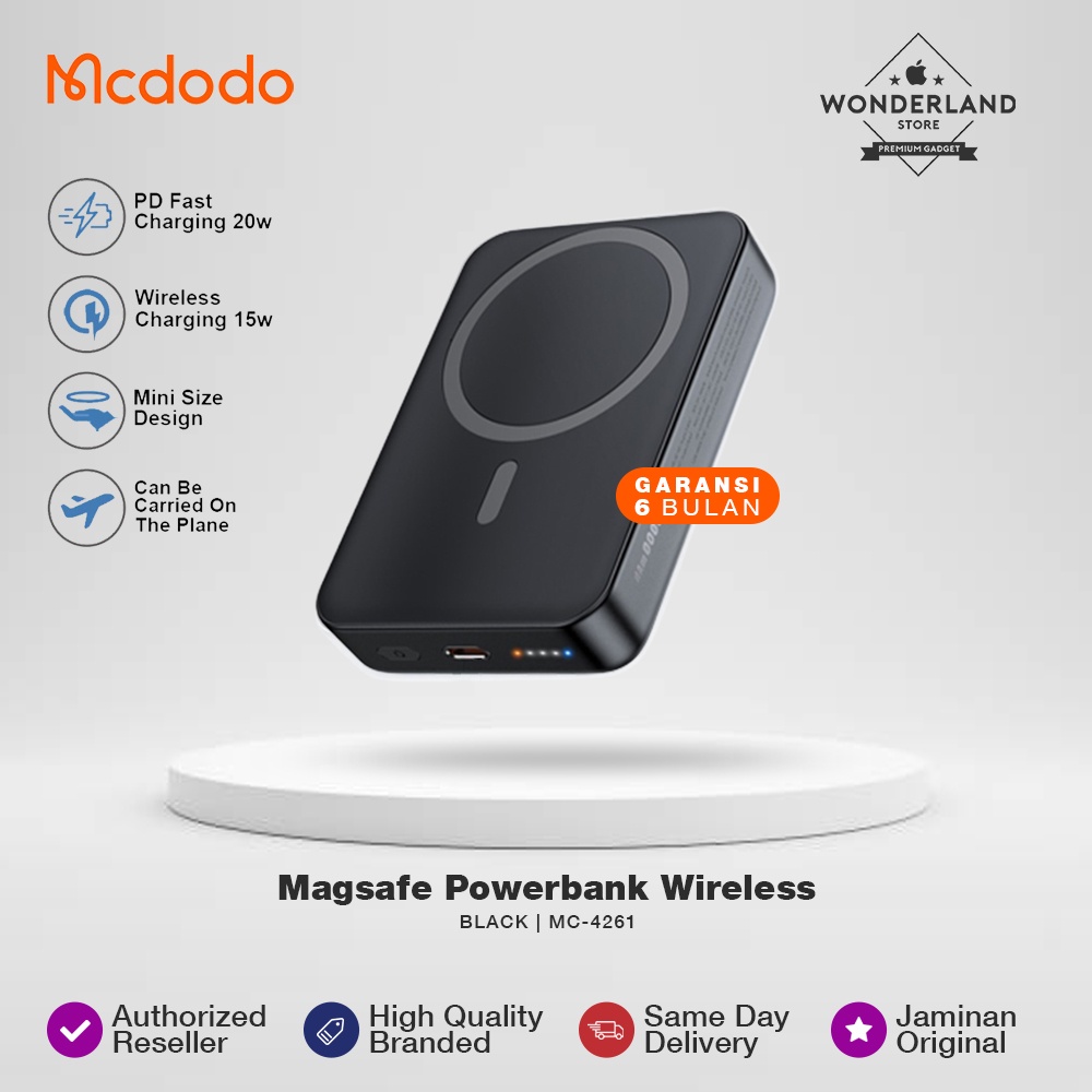 Mcdodo PB Magsafe Magnetic Powerbank Wireless 20W Fast Charging PD - Wonderland Store Malang