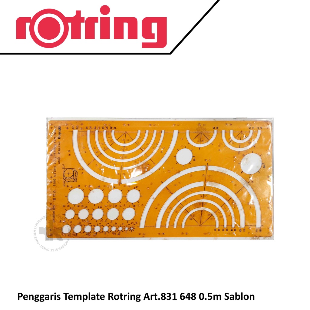 

Rotring Penggaris Template / Sablon Dimetrische Ellipsen Art.831 648 0.5m 1:1