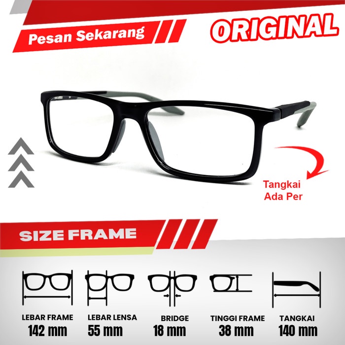 Frame Kacamata Pria / Wanita Original 0606 Model Kotak Lebar Frame 142