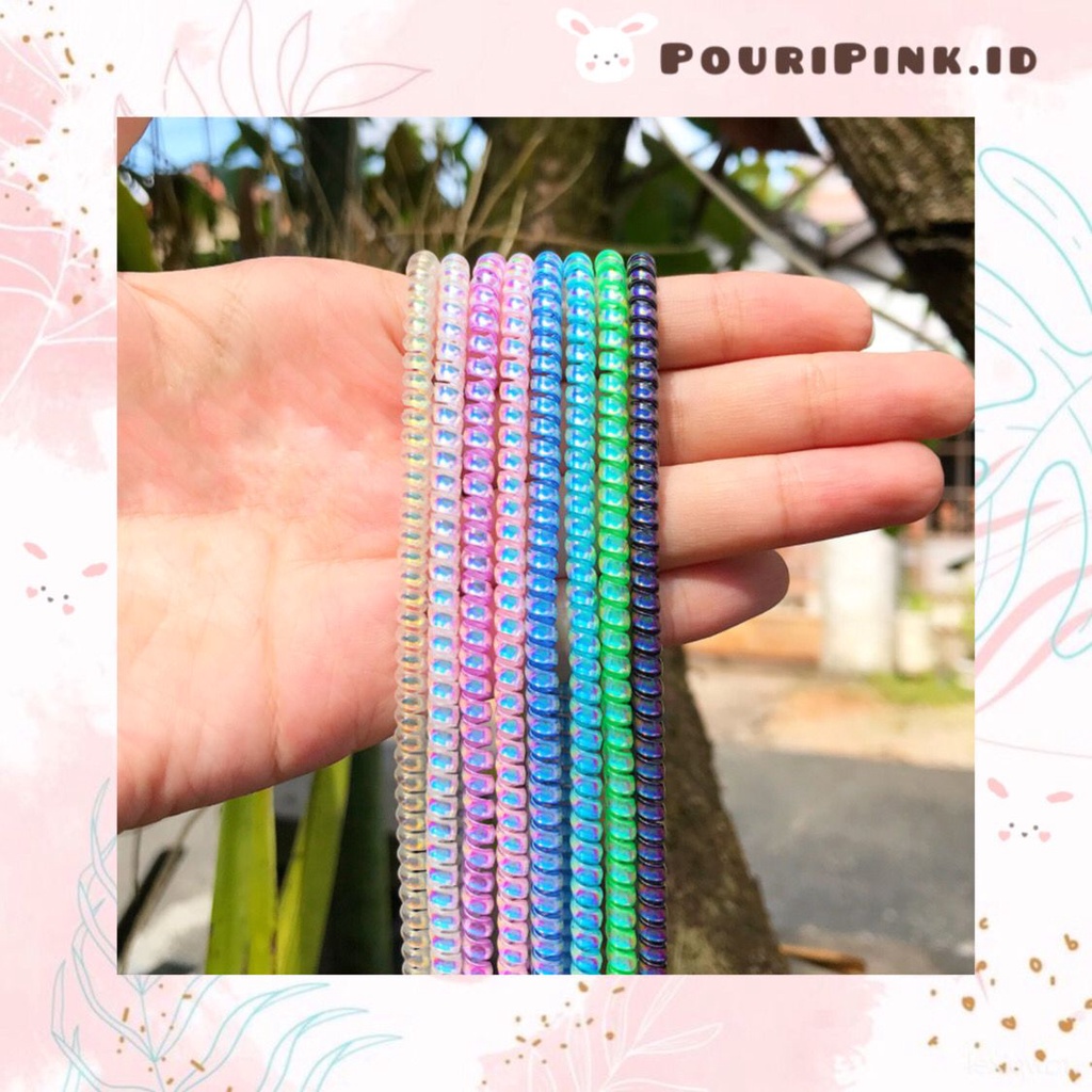 Kabel Pelindung 1 Meter Premium Metalik Aesthetic Glossy Saver Cable Korea Protector Spiral Cord Pel