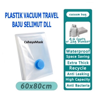 Plastik Vacuum Baju Vakum Plastik Vacum Bag Travel Pakaian 60x80 CM