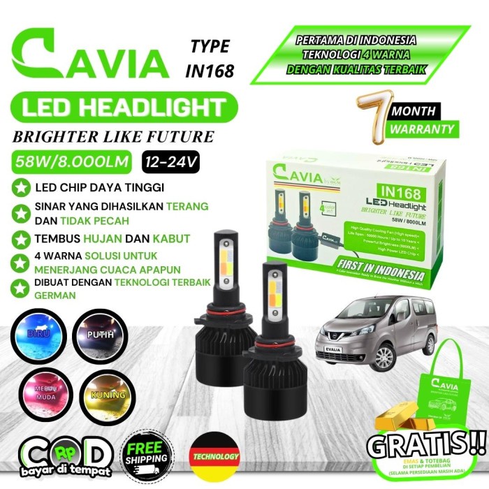 CAVIA-LAMPU LED 4 WARNA NISSAN EVALIA TERANG TEMBUS KABUT&HUJAN