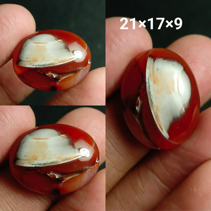 Natural Batu Akik Motif Gambar Helm Tentara Perang Dunia II Unik Antik