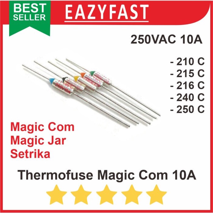 Thermofuse Magic Com Jar 210 215 216 240 250 C 10A Thermal Thermo Fuse