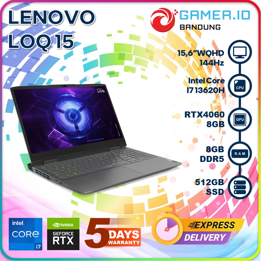 LENOVO LOQ 15 I7 13620H RTX4060 8GB 512GB 15.6WQHD 165HZ 100SRGB