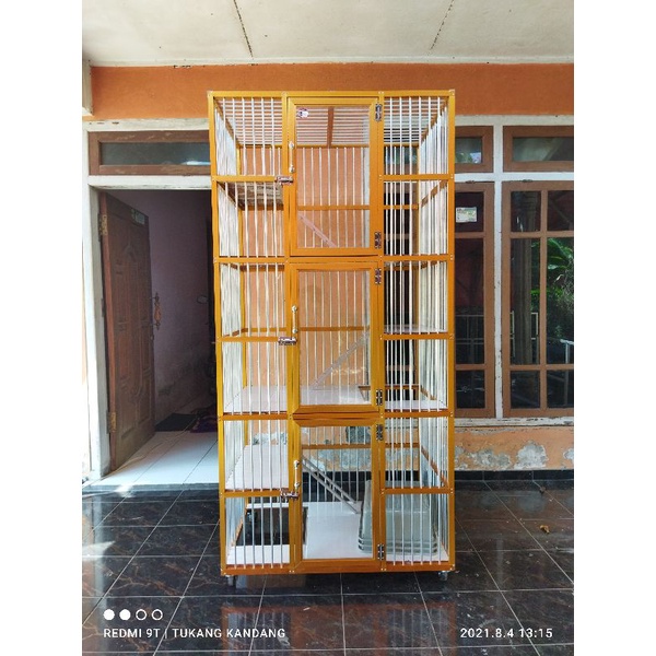 PROMO CUCI GUDANG Kandang kucing alumunium tingkat 3