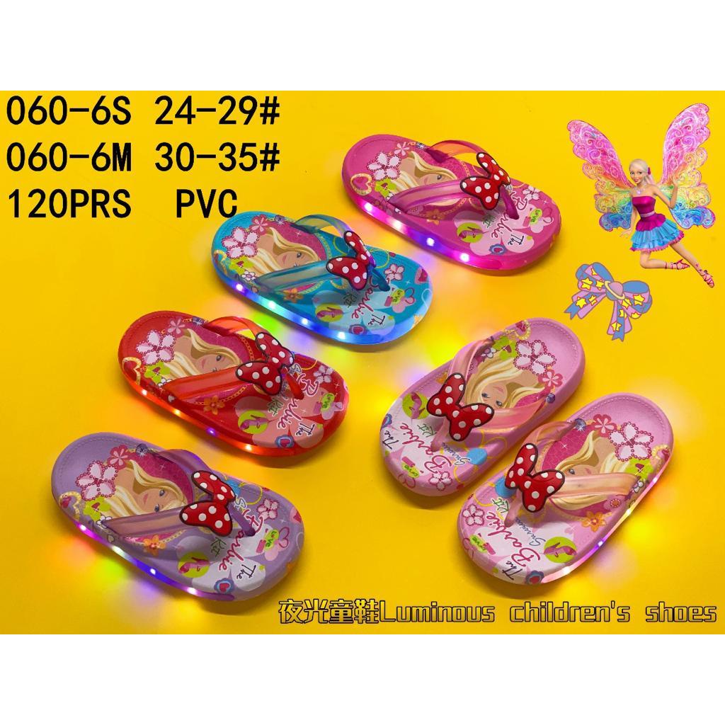 Sandal Jepit Anak Perempuan Import Motif Barbie Pita LED Samping Light Winola Collection WNL 060-6S