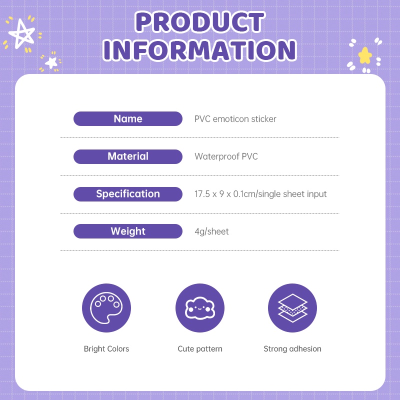 

STARDER PVC Bahan Stiker Ledger Tangan Kartun Transparan Cinnamoroll Kuromi Letter Stiker-LOY