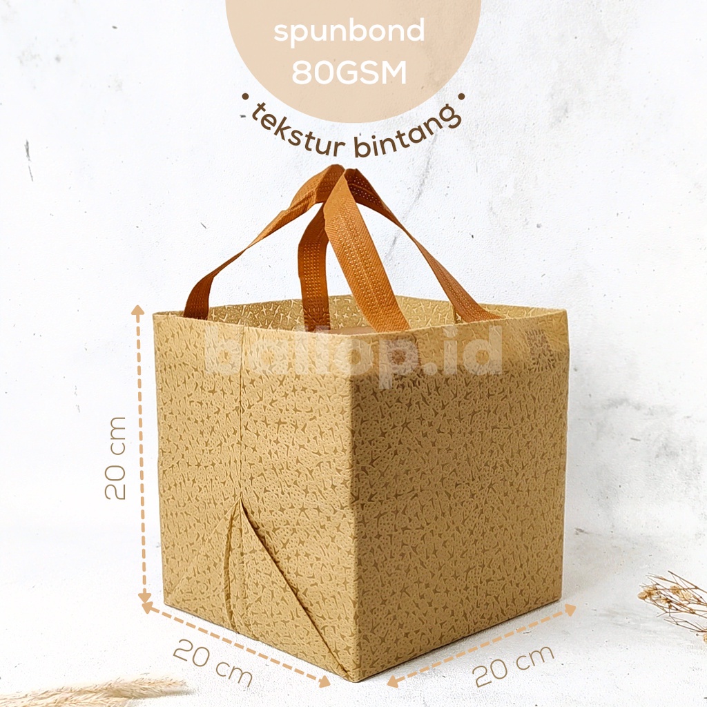 

SPUNBOND 20 20 20 CM Tas Cake Roti Box Kue Bag Eco Friendly Hampers Bingkisan MOTIF