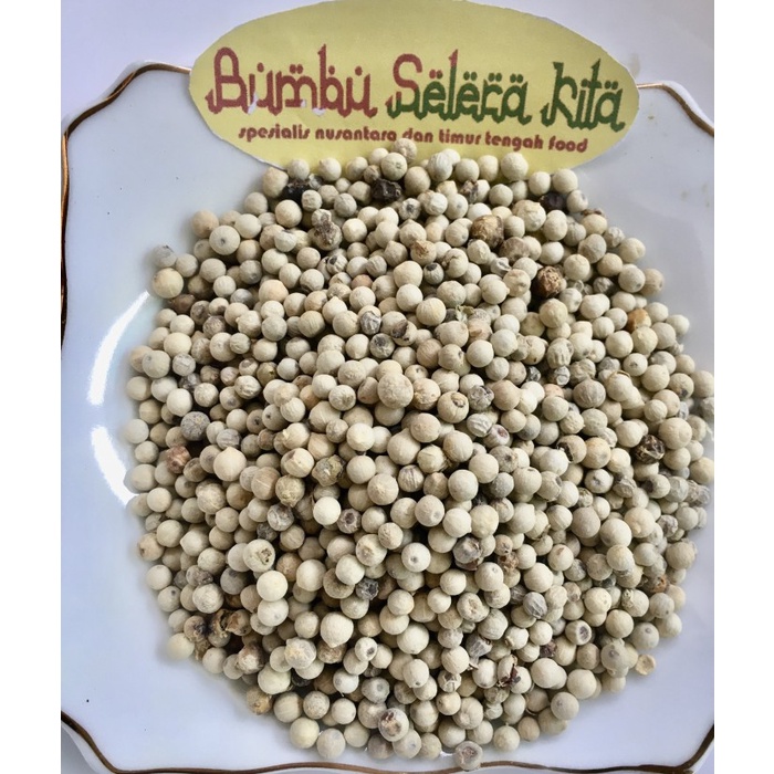 

Lada Putih utuh (bulat) Pack/ White Papper Pack - 50 Gram Bumbu Selera Kita