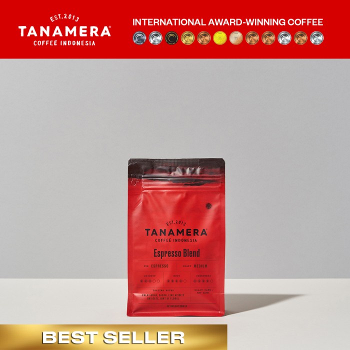 

DS-86 Kopi Arabika Tanamera Coffee Espresso Blend 250 Gr - 250g, Whole Beans