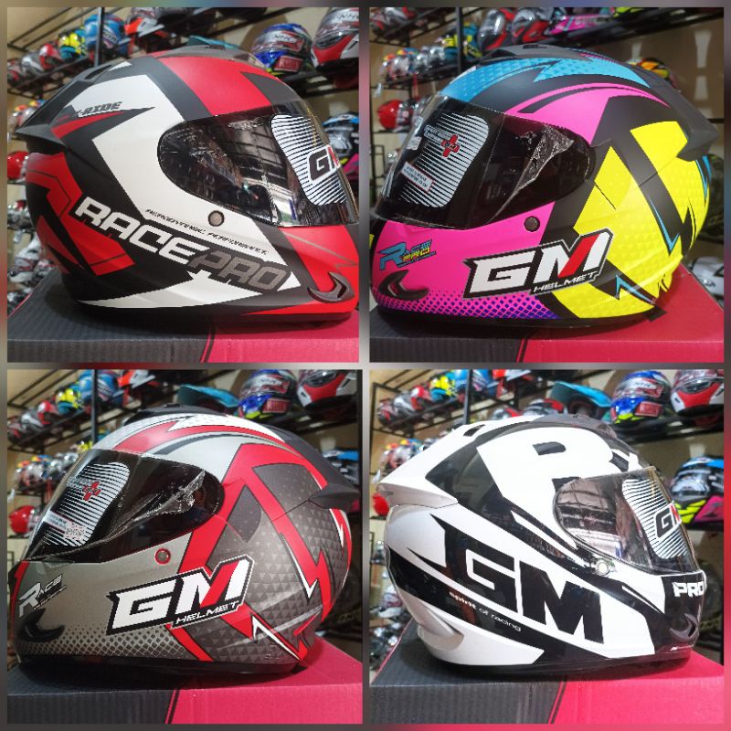 Helm GM Race pro Helm Full face singgle VISOR Dark Smoke