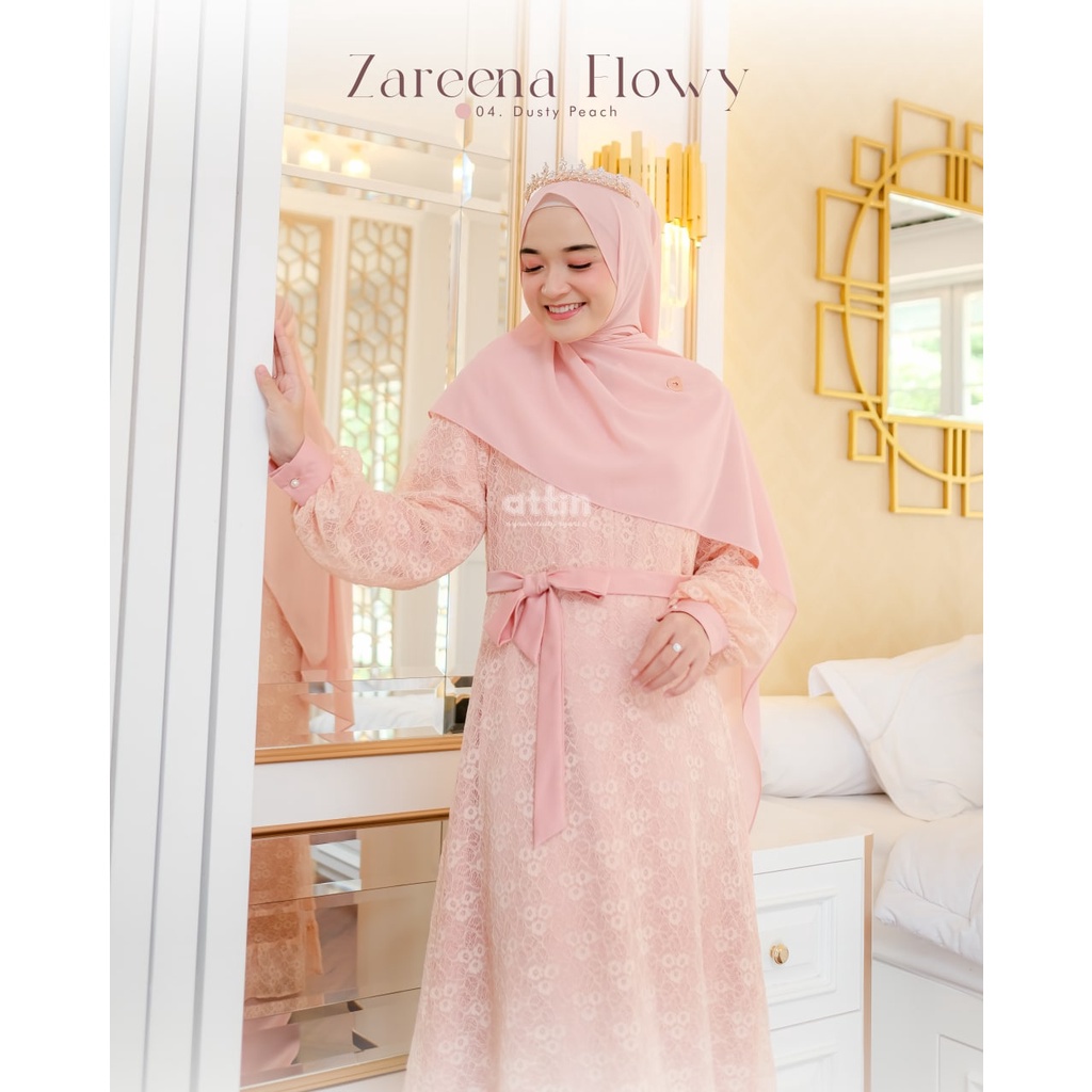 ATTIN - Zareena Flowy Dress / Gamis Muslimah / Gamis Luxury / Dress Mewah