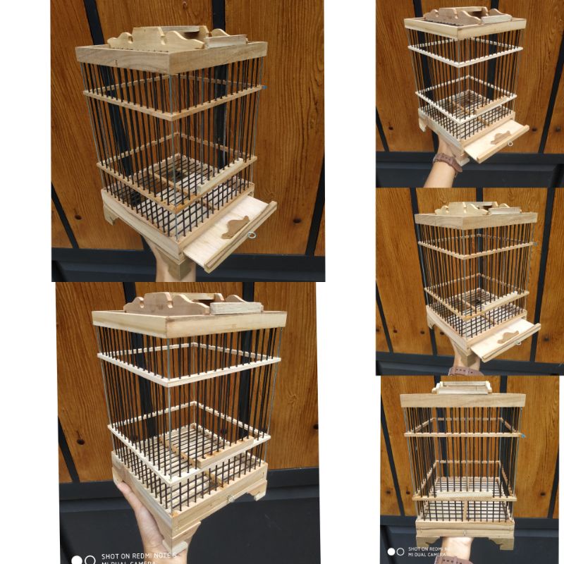 SANGKAR BURUNG KECIL KANDANG TIANG BESI RUJI HITAM CONTOH BURUNG PLECI PRENJAK KONIN SOGON PIPIT