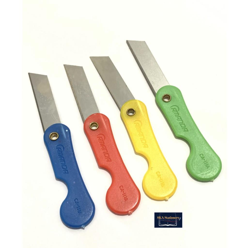 

Cutter Mini 12pcs Pemes Warna Silet Lipat / Pisau Lipat/Cutter Lipat Renteng Kecil Pisau Potong Serbaguna