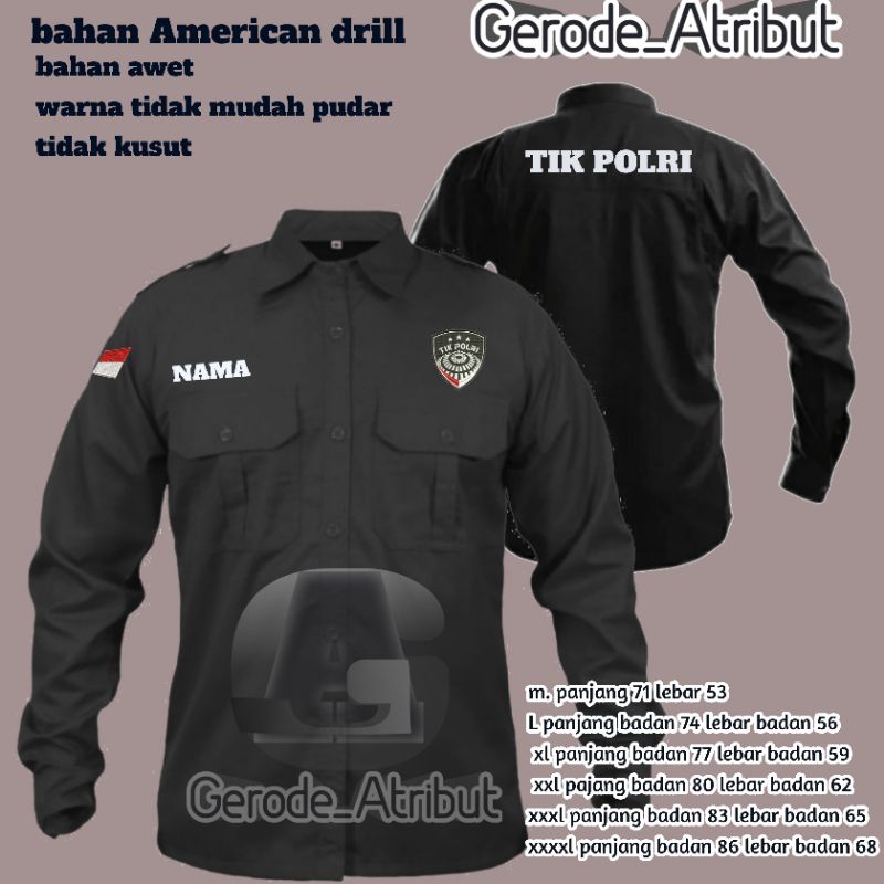 KEMEJA PDL TIK POLRI / KEMEJA  TIK POLRI / BAJU KEMEJA TIK POLRI TANGAN PSNJANG / BAJU DERAGAM TIK P