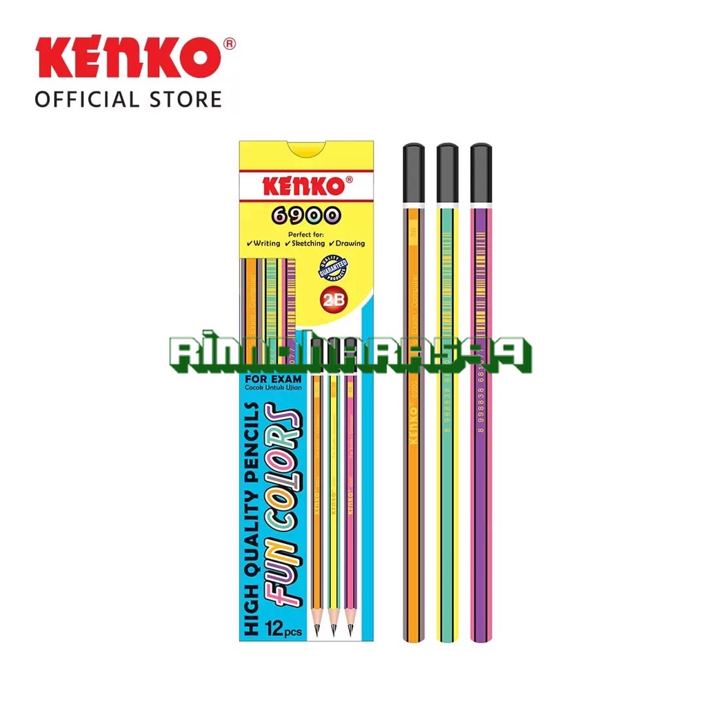 

PENSIL 2B 6900 FUN COLORS KENKO