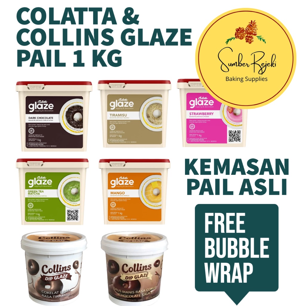 

COD Colatta Glaze Dark Chocolate, Tiramisu, Green Tea, Strawberry, Mango 1 Kg Kemasan Pail - Colatta Glaze 1 Kg