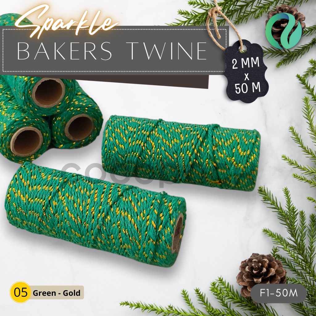 Sparkle Bakers Twine Benang Ikat Katun Hias Tali Warna 2mm 50M