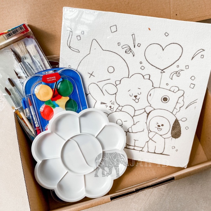 

Paket Lukis Komplit Kanvas Cat Air Kuas Painting Set Kado Hadiah - Giotto 12 color