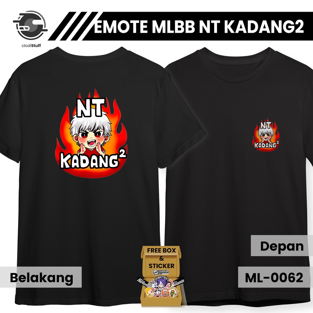 Kaos EMOTE NT KADANG2 Mobile Legends Emot Ente Kadang2 ML MLBB Legends Lengan Pendek Hitam Combed 24
