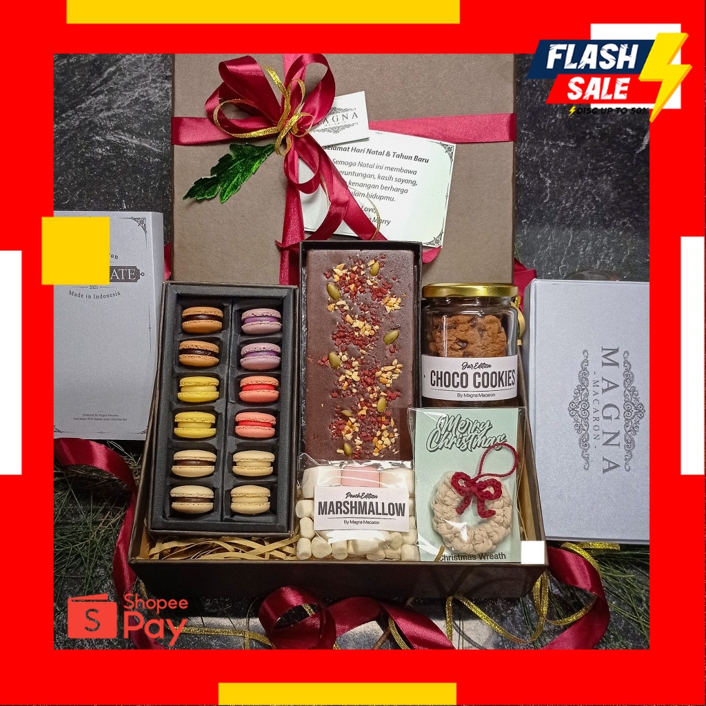 

12.12 SALE |Paket Hampers Natal dan Tahun Baru | Special Christmas Gift, Hadiah Macaron, Cokelat