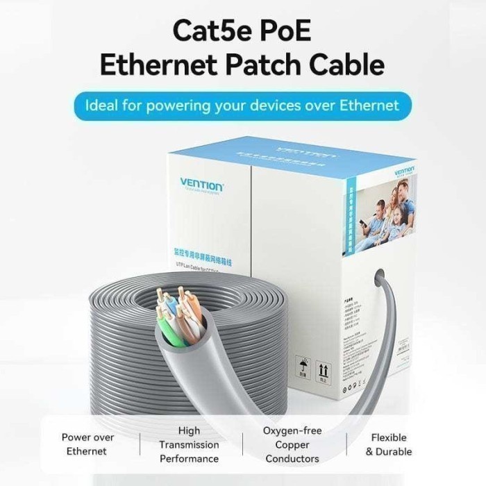 Kabel LAN Cat5e RJ45 Ethernet 90M Grey - Vention IJCH305