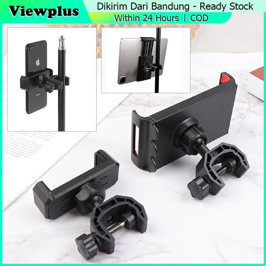 Holder HP tripod mount 360 Derajat / Stang Model Jepit Holder HP Clamp / Penjepit HP Handphone Tripo