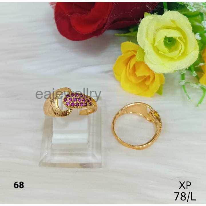 Cincin Ungu Permata Realpict All Size Berlapis Emas 24 Karat