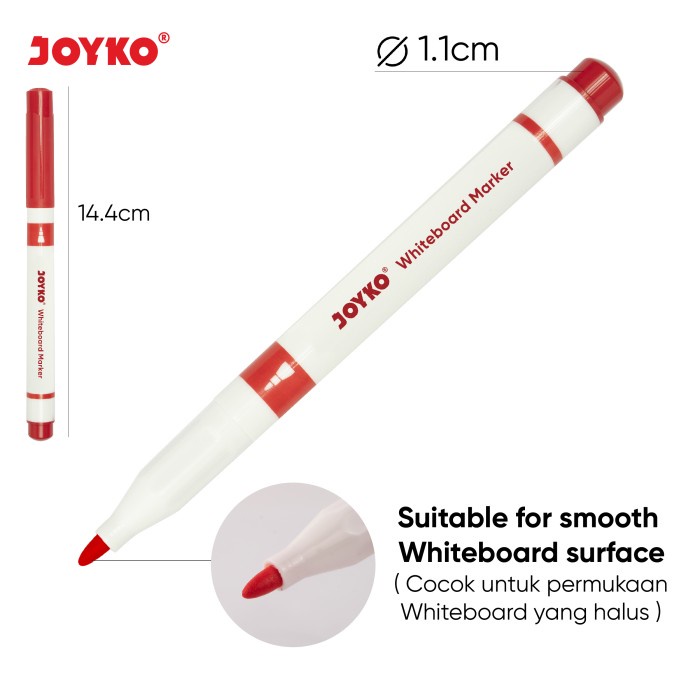 

Spidol Warna Papan Tulis Color Whiteboard Marker Joyko WMC-63 12 Warna