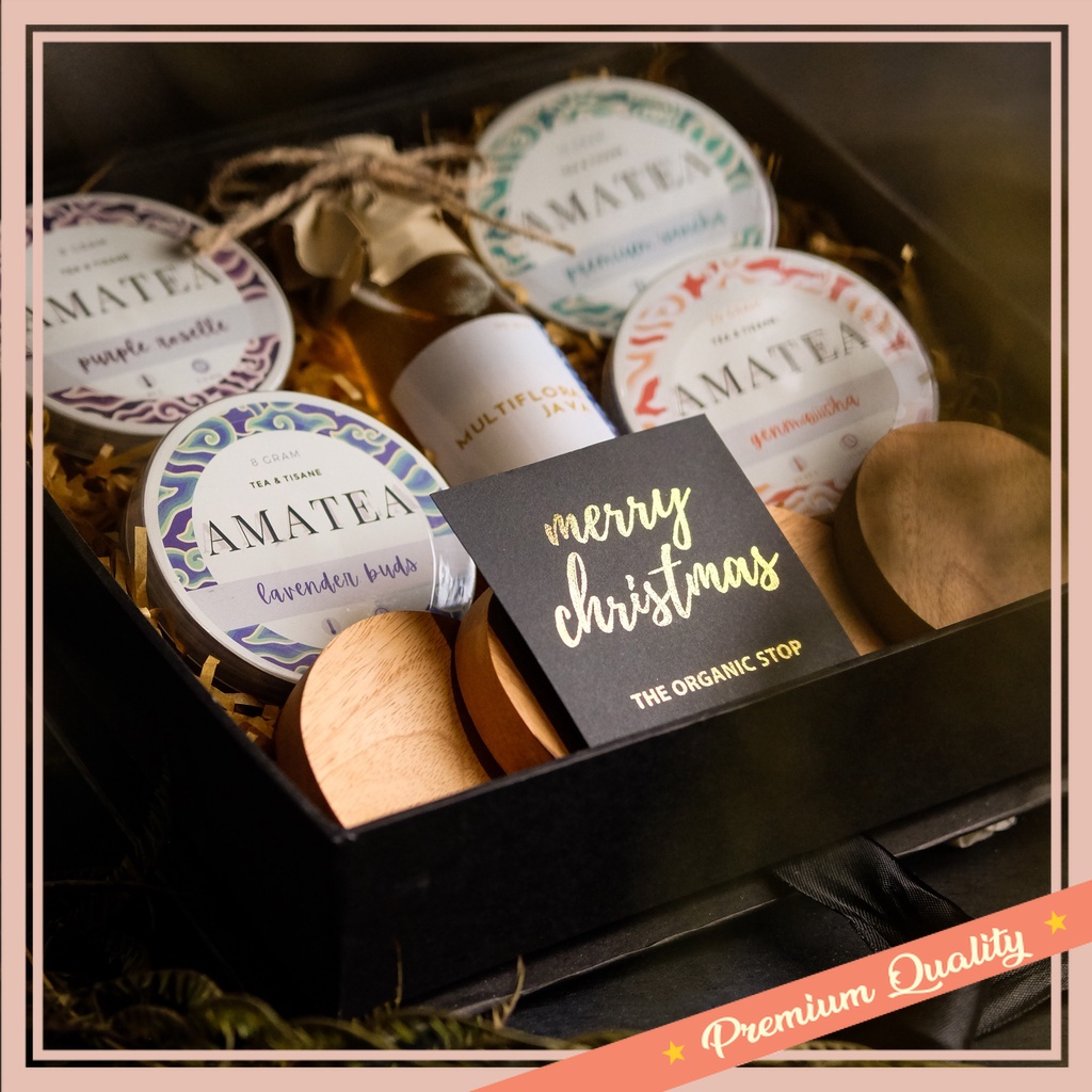 

Hampers Valentine Natal Merry Christmas Tahun Baru Murah Souvenir Gift Box / TheOrganicStop Hampers Parcel Kado : 'Tea Smile'