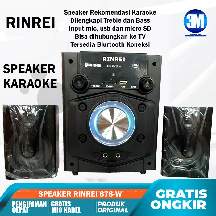 SPEAKER BLUETOOTH KARAOKE MULTIMEDIA RINREI SR-878W BOUS MIC