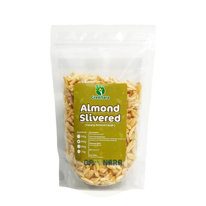 

[KUALITAS TERBAIK] Kacang Almond Cacah 250gr / Slivered Almond Termuarah