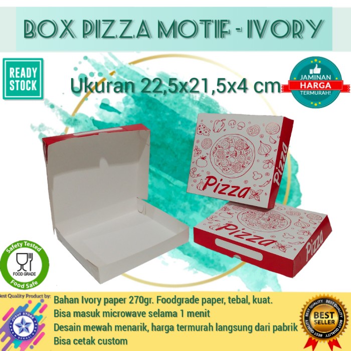 

Box Pizza/ Kotak Pizza/ Dus Pizza Cetak - IVORY Simple pack