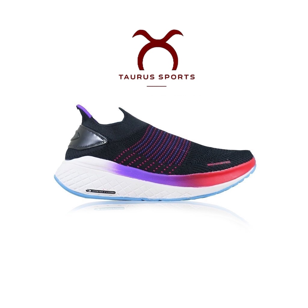 910 Nineten YUKA ACCEL ADDICTION Sepatu Lari - HITAM/BIRU