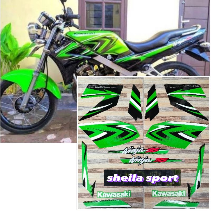 striping ninja stiker Kawasaki ninja ss hitam hijau tahun 2012 kualitas bagus