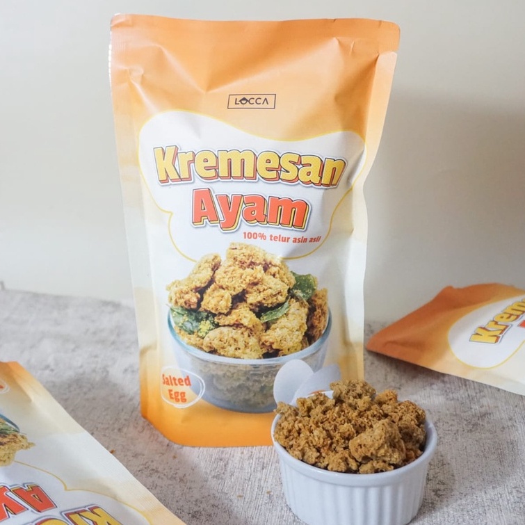 

LOCCA Kremesan Ayam Rasa TELUR ASIN Pendamping Makanan Cocok Untuk Anak GTM Ayam Krispy